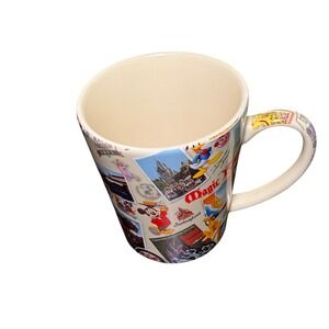 Disney Parks Mug Walt Disney World Collage Mickey Mouse Multicolor Excellent
